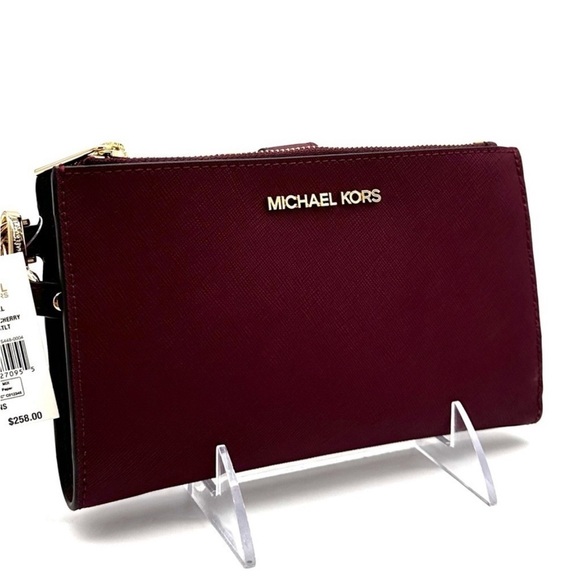 Michael Kors Large Double Zip Wallet Wristlet Dark
Cherry - Picture 3 of 9